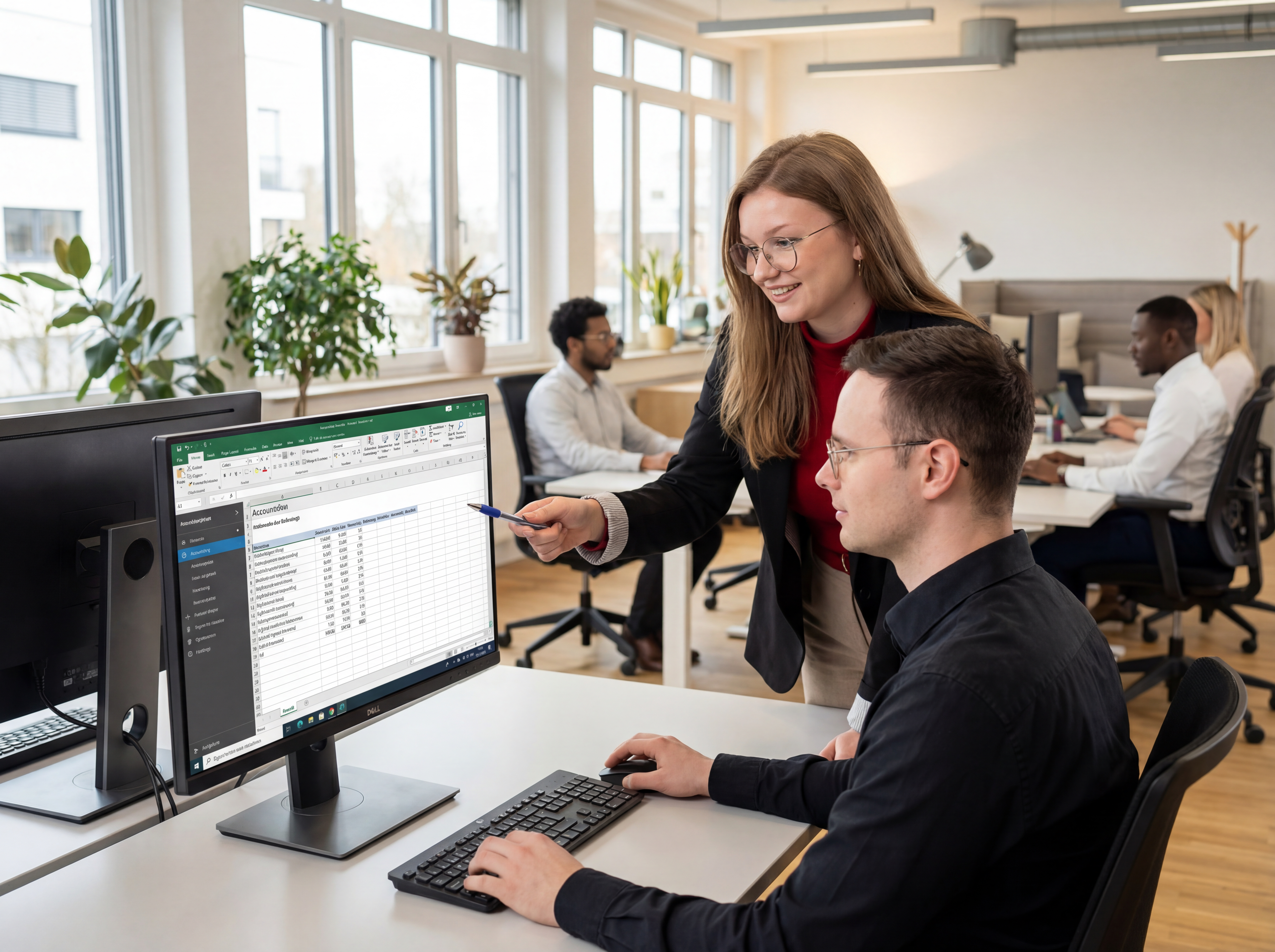 Azubi bei der Ausbildung im BLB Team